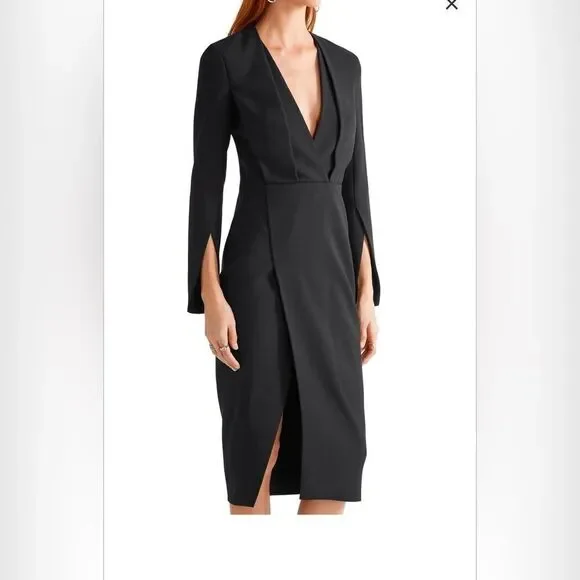 NEW Protagonist Elegant Black midi Dress  size 2 - Picture 4 of 14